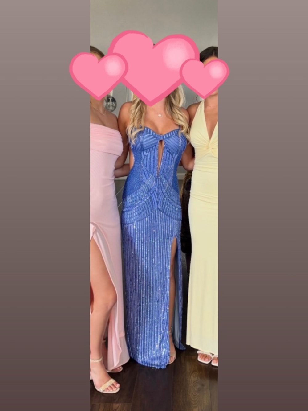 Blue Beaded and Sequin Evening Gown